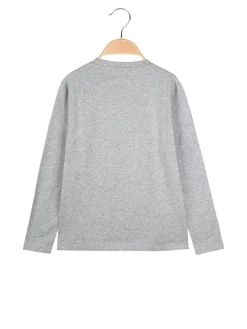 Brum Beby T-shirt da bambino a maniche lunghe con stampa - grigio