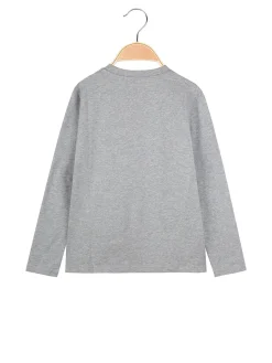 Brum Beby T-shirt da bambino a maniche lunghe con stampa - grigio