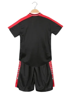Bskt Completo da bambino sportivo con t-shirt con bottoni e bermuda