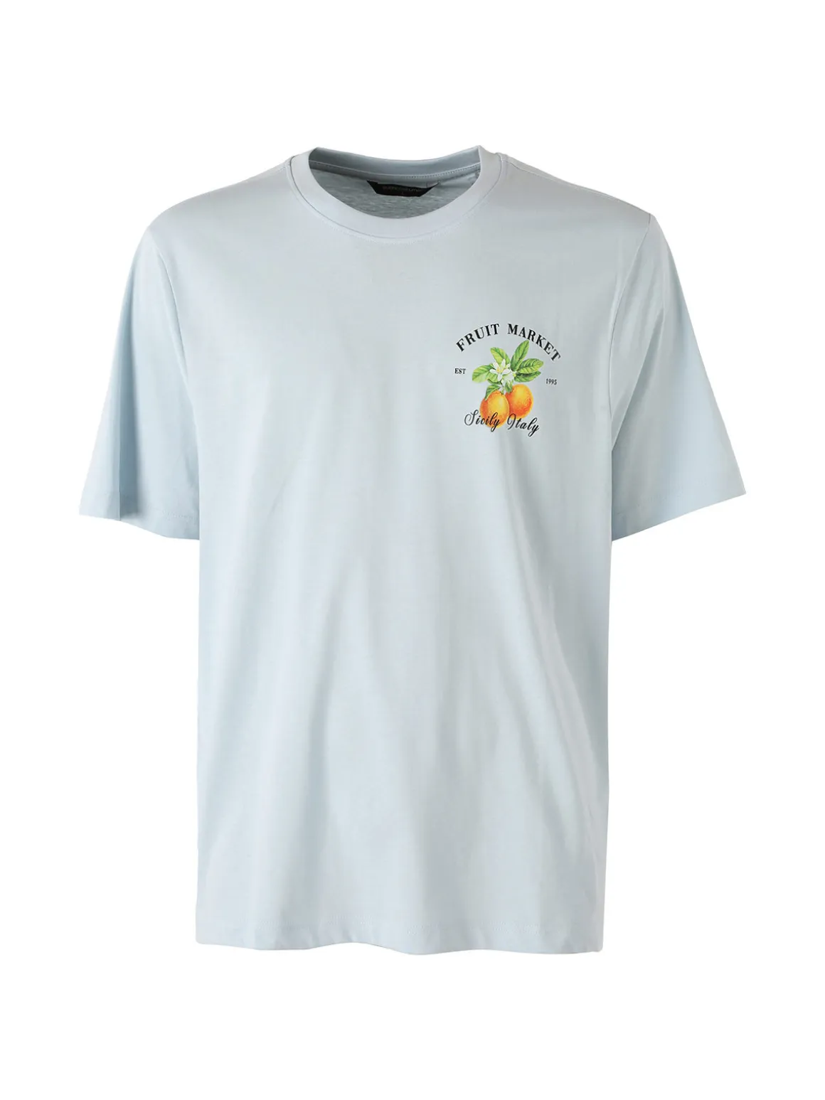 Buoncostume T-shirt da uomo in cotone con stampa davanti e dietro - panna