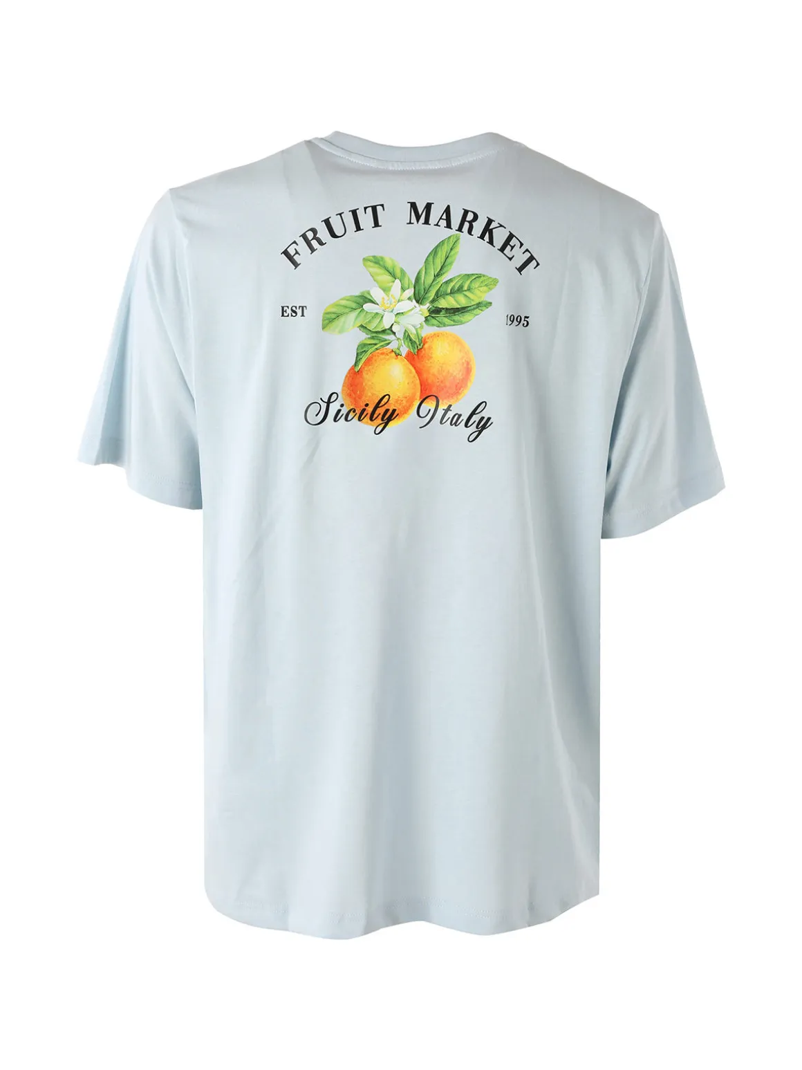Buoncostume T-shirt da uomo in cotone con stampa davanti e dietro - panna