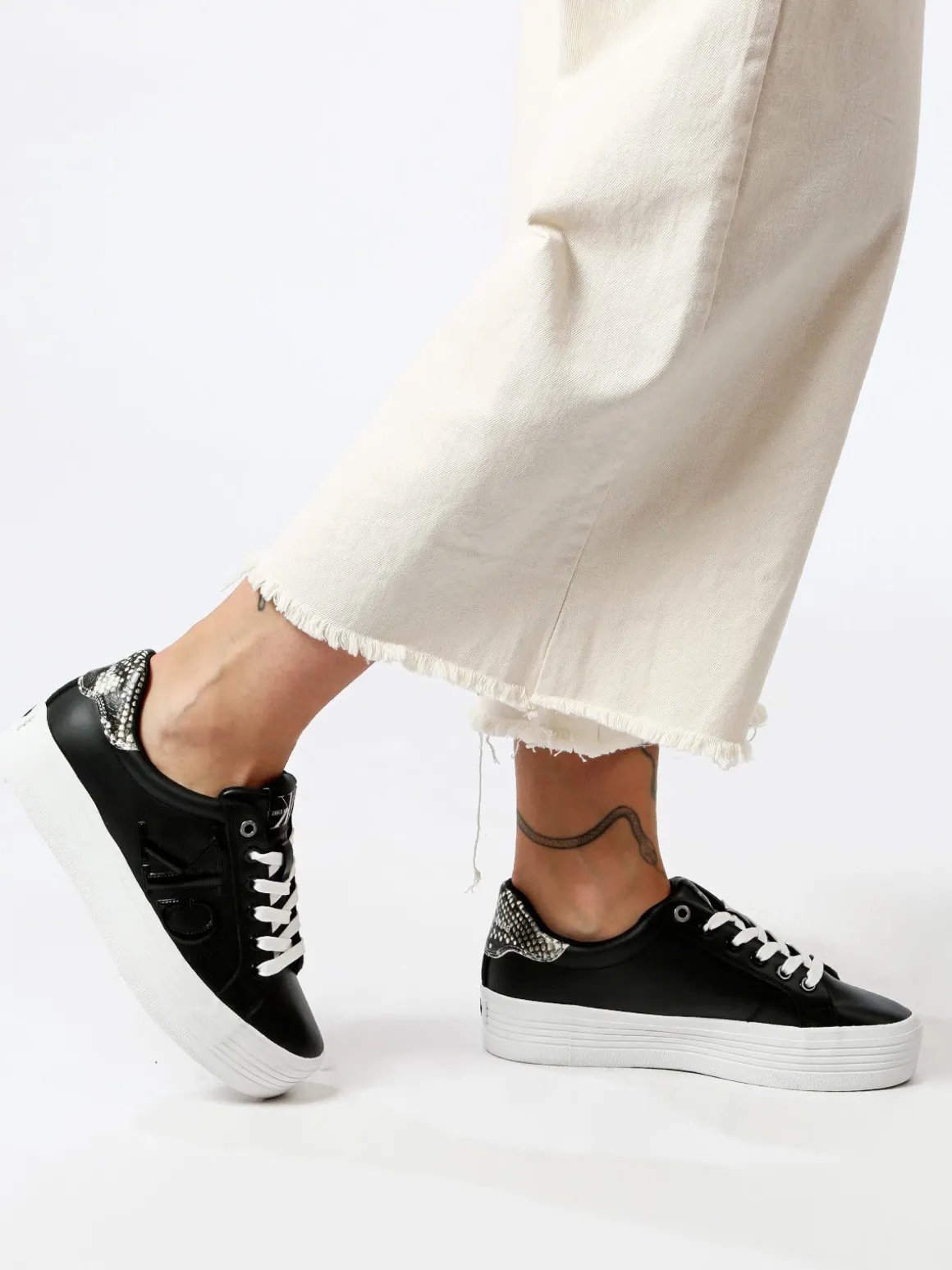 Calvin Klein Vulcanized Flatform Sneakers donna in pelle con platform