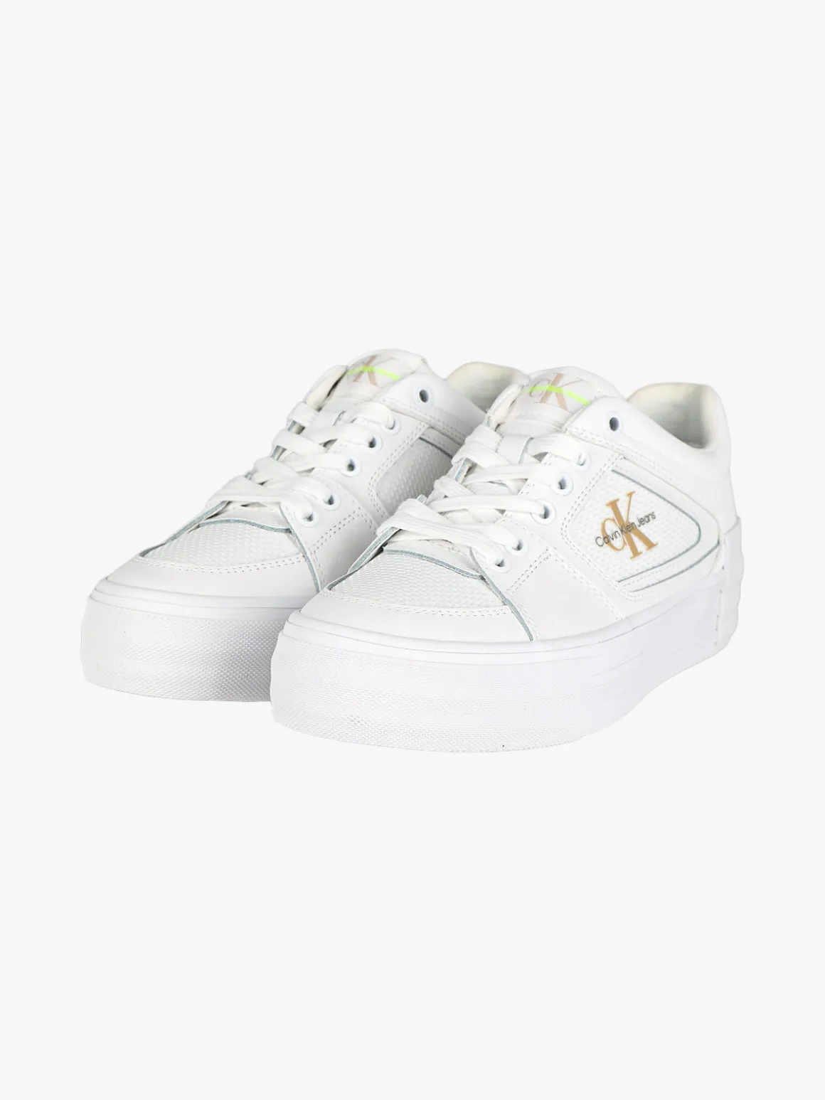 Calvin Klein VULC FLATFORM BOLD FLUO Sneakers in pelle donna con zeppa