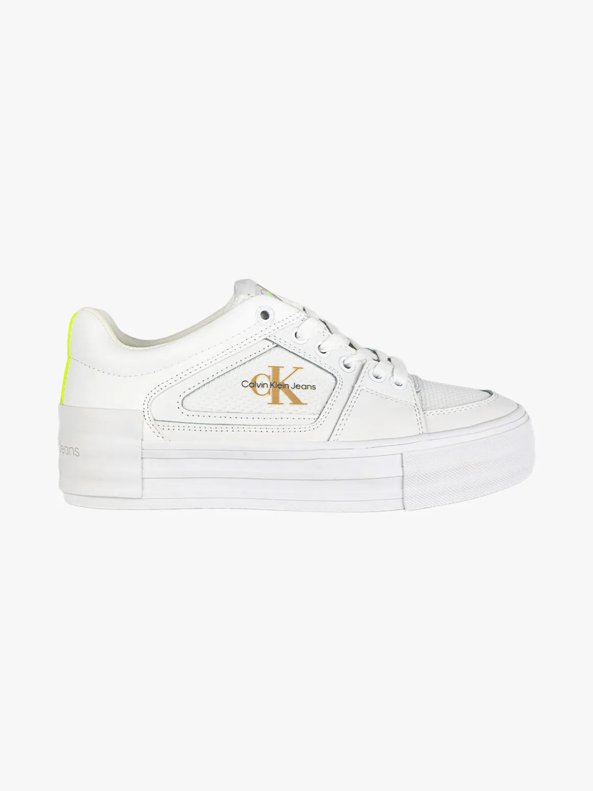 Calvin Klein VULC FLATFORM BOLD FLUO Sneakers in pelle donna con zeppa