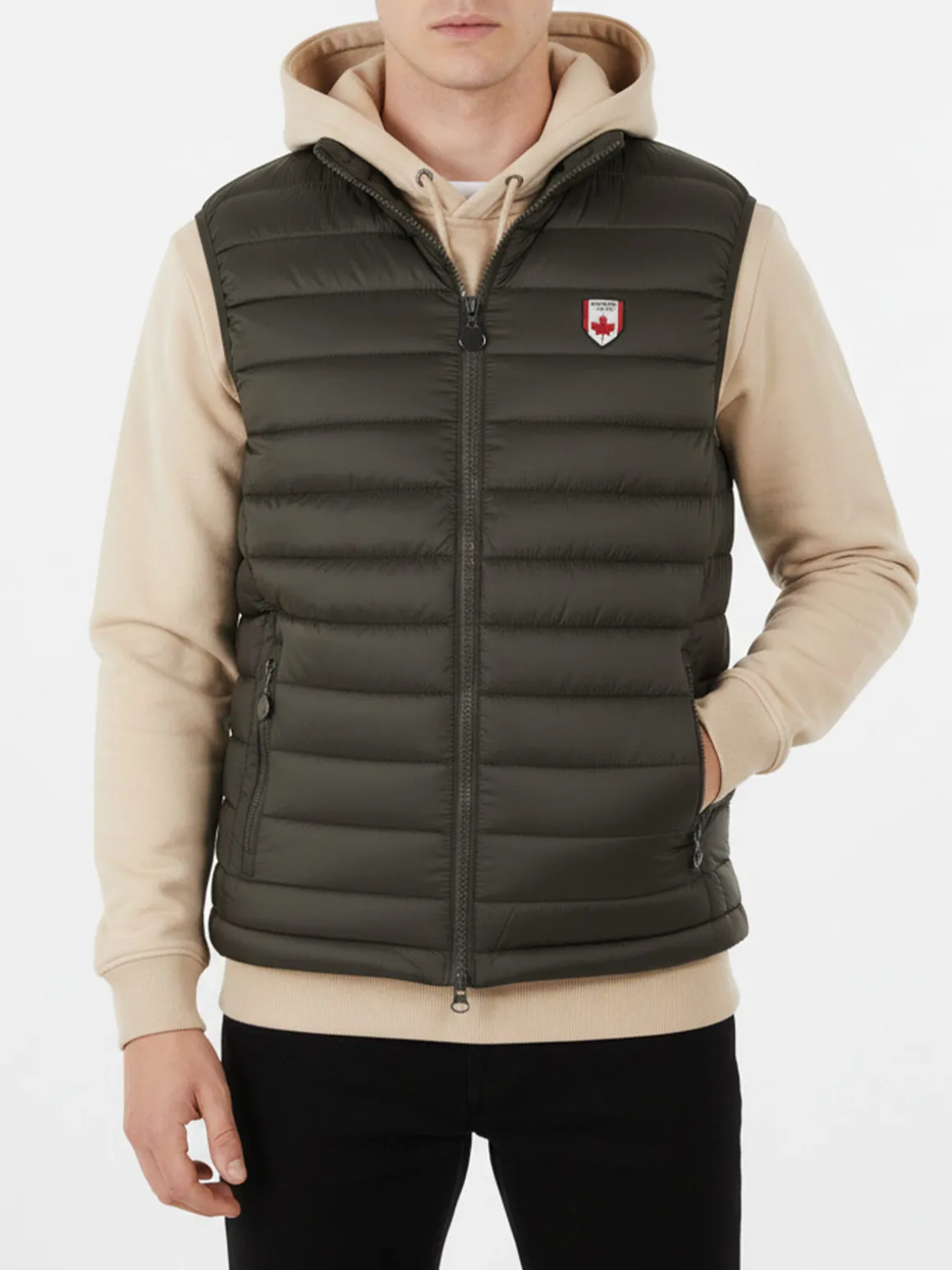 Canada Trail Smanicato imbottito da uomo con zip - militare