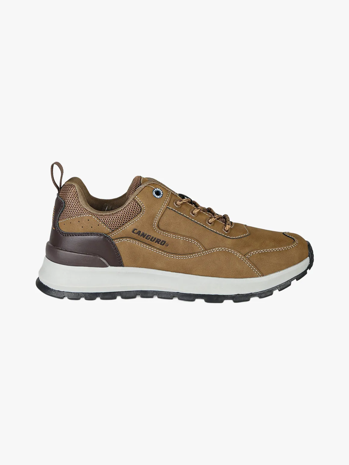 Canguro Sneakers da uomo stringate in ecopelle - marrone