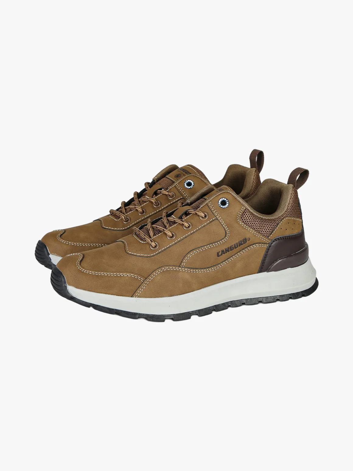 Canguro Sneakers da uomo stringate in ecopelle - marrone