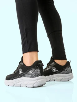 Canguro Sneakers donna sportive in maglia - nero