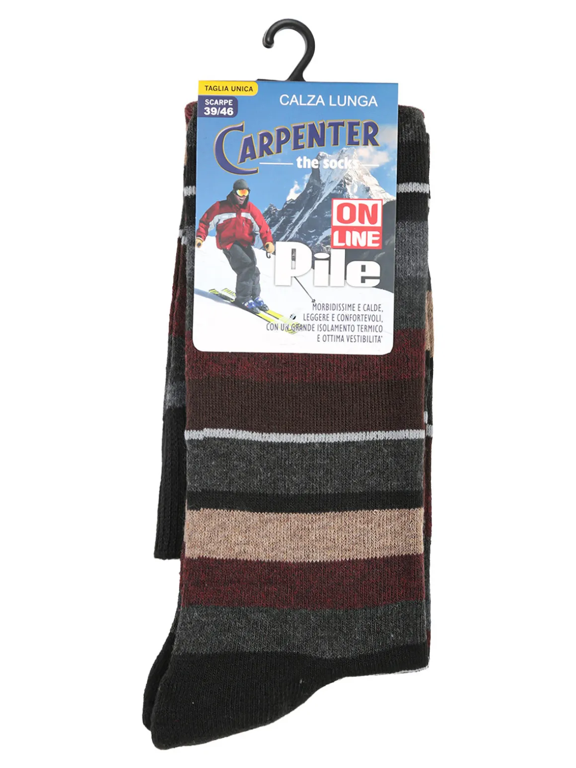 Carpenter Calze lunghe da uomo pile a righe