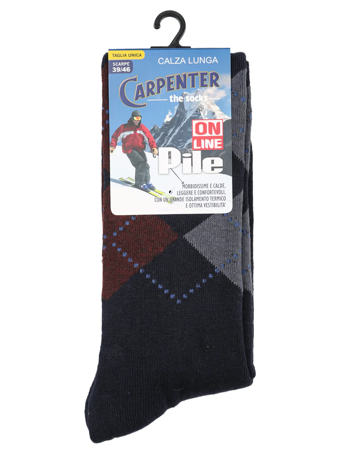 Carpenter Calze lunghe da uomo in pile - marrone