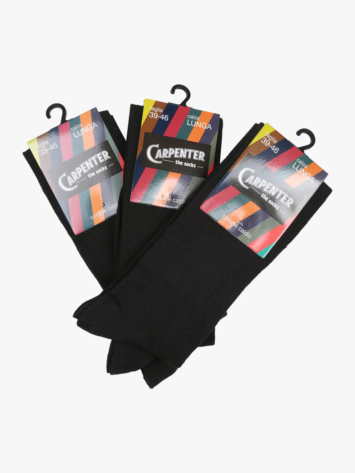 Carpenter Calze lunghe uomo tinta unita. Confezione 3 paia