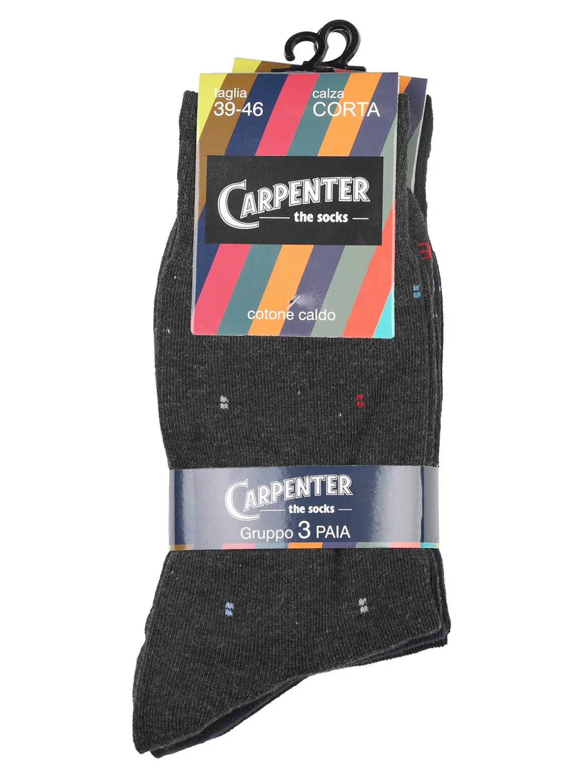 Carpenter Confezione da 3 paia di calze corte da uomo con stampe