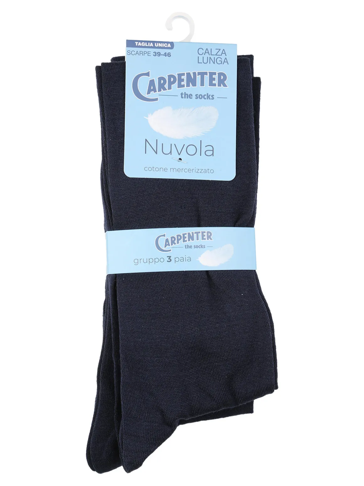Carpenter Confezione da 3 paia di calze corte da uomo in cotone mercerizzato - blu scuro