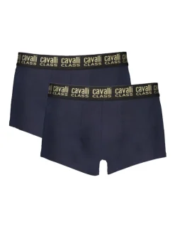 Cavalli Confezione da 2 boxer uomo in cotone stretch - blu scuro