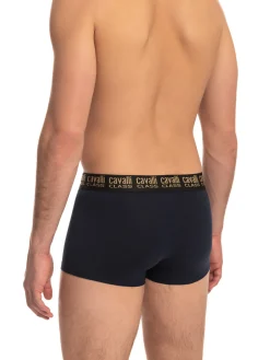 Cavalli Confezione da 2 boxer uomo in cotone stretch - blu scuro