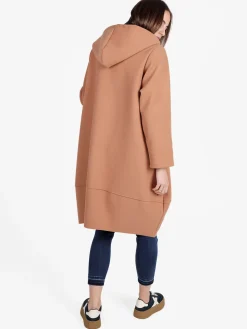 158c Cappotto lungo da donna con cappuccio e zip