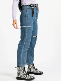 C'Est Monique Jeans baggy con strappi