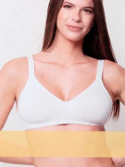 Charme Attrazione Italiana Reggiseno bielastico in cotone senza ferretto COPPA B - bianco