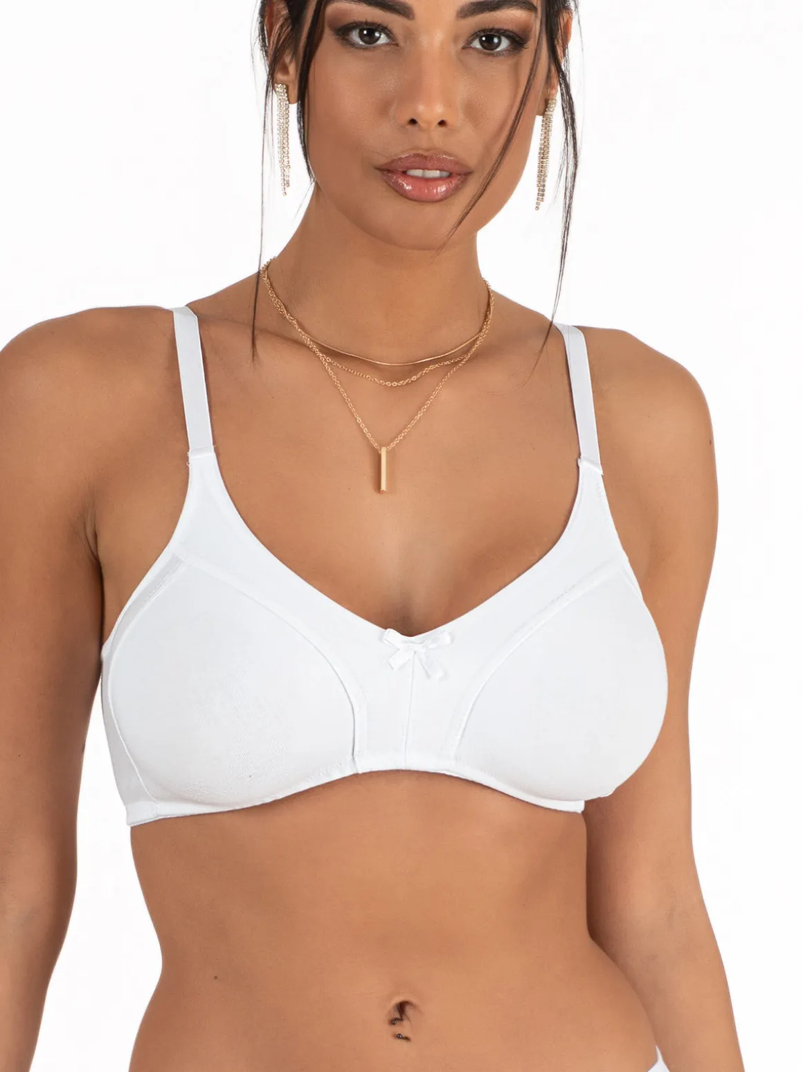 Charme Attrazione Italiana Reggiseno sfoderato in cotone senza ferretto COPPA B - bianco