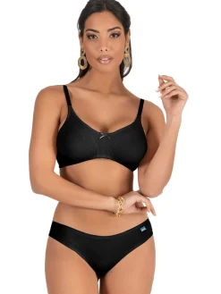 Charme Attrazione Italiana Reggiseno sfoderato in cotone senza ferretto COPPA B - nero