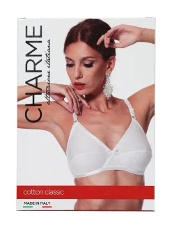 Charme Attrazione Italiana Reggiseno sfoderato in cotone senza ferretto COPPA B - nero