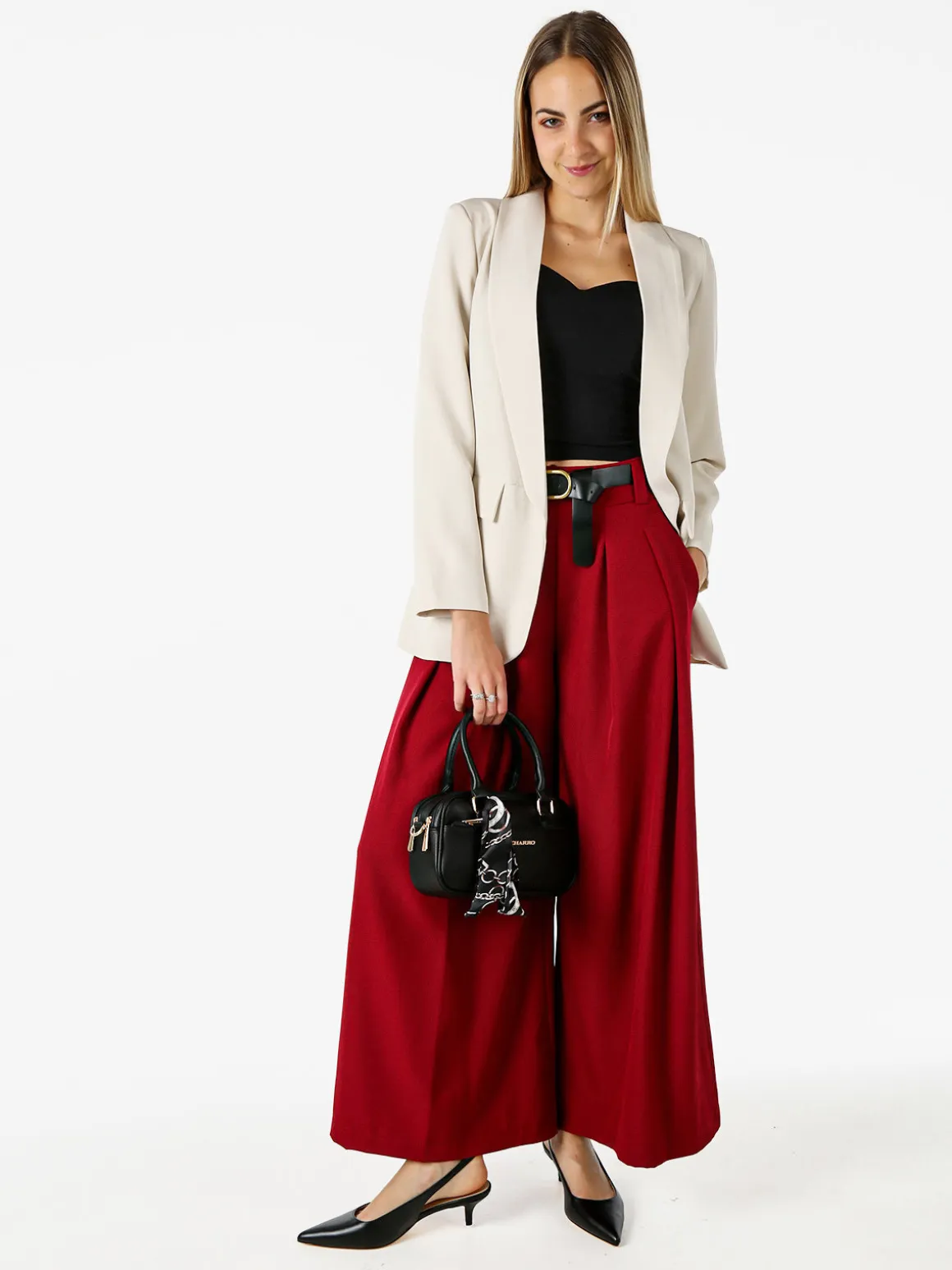 Charro Borsa a mano da donna con foulard - nero