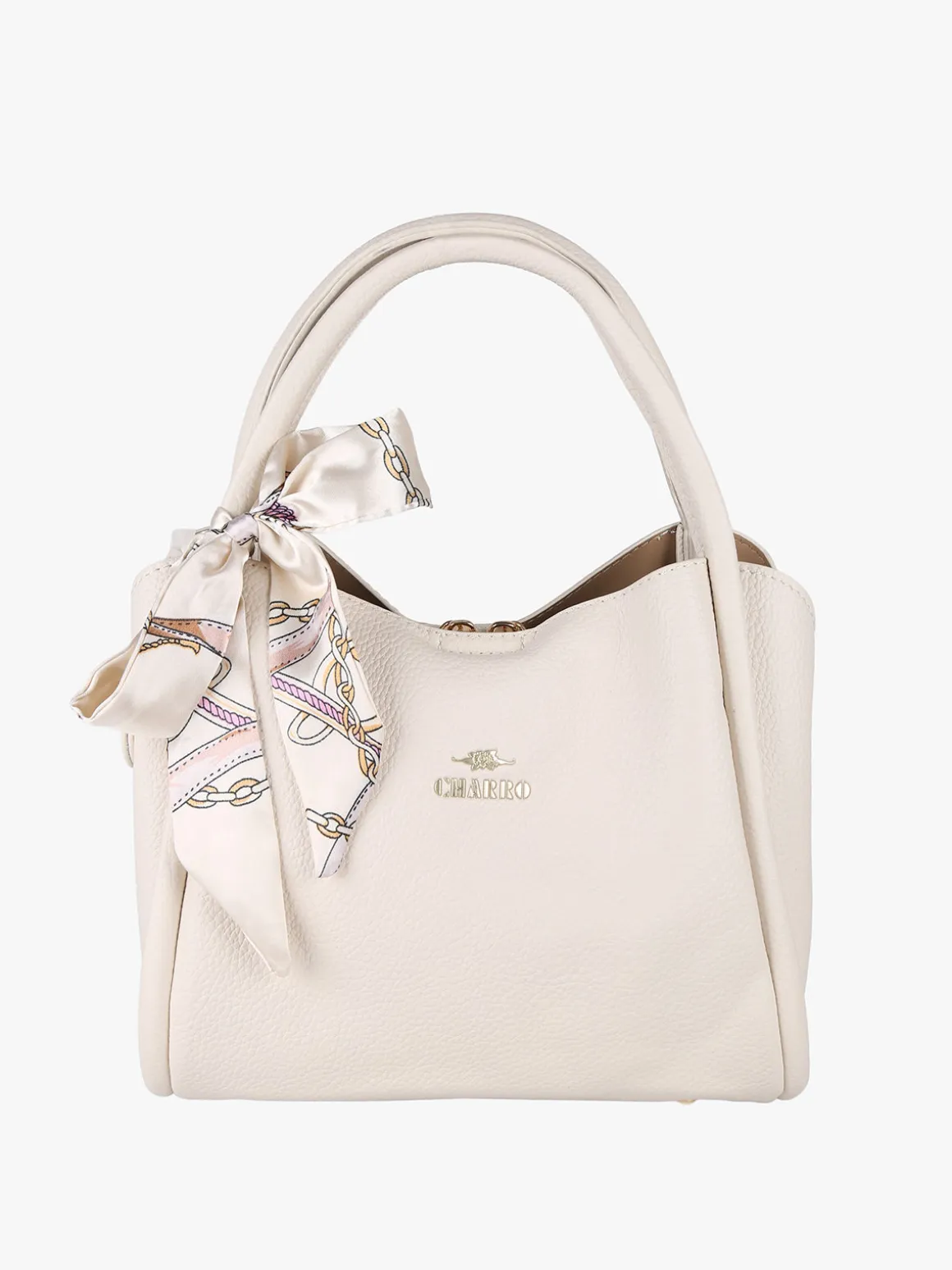 Charro Borsa a mano mini tote con foulard - beige