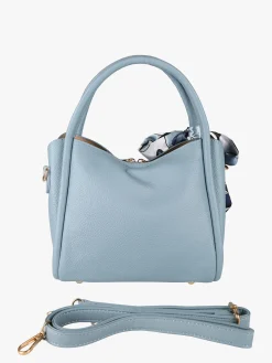 Charro Borsa a mano mini tote con foulard - azzurro