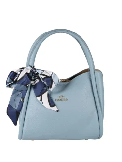 Charro Borsa a mano mini tote con foulard - azzurro