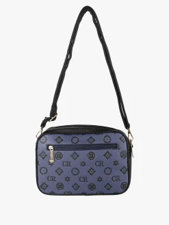 Charro Borsa a tracolla da donna con stampa monogramma - nero