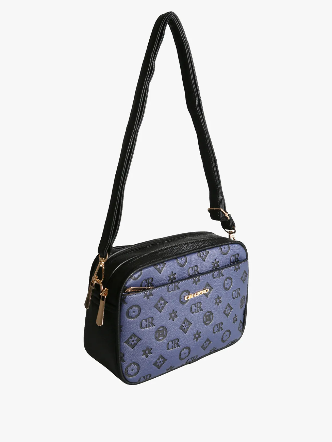 Charro Borsa a tracolla da donna con stampa monogramma - nero
