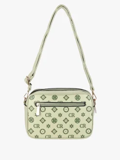 Charro Borsa a tracolla da donna con stampa monogramma - pistacchio