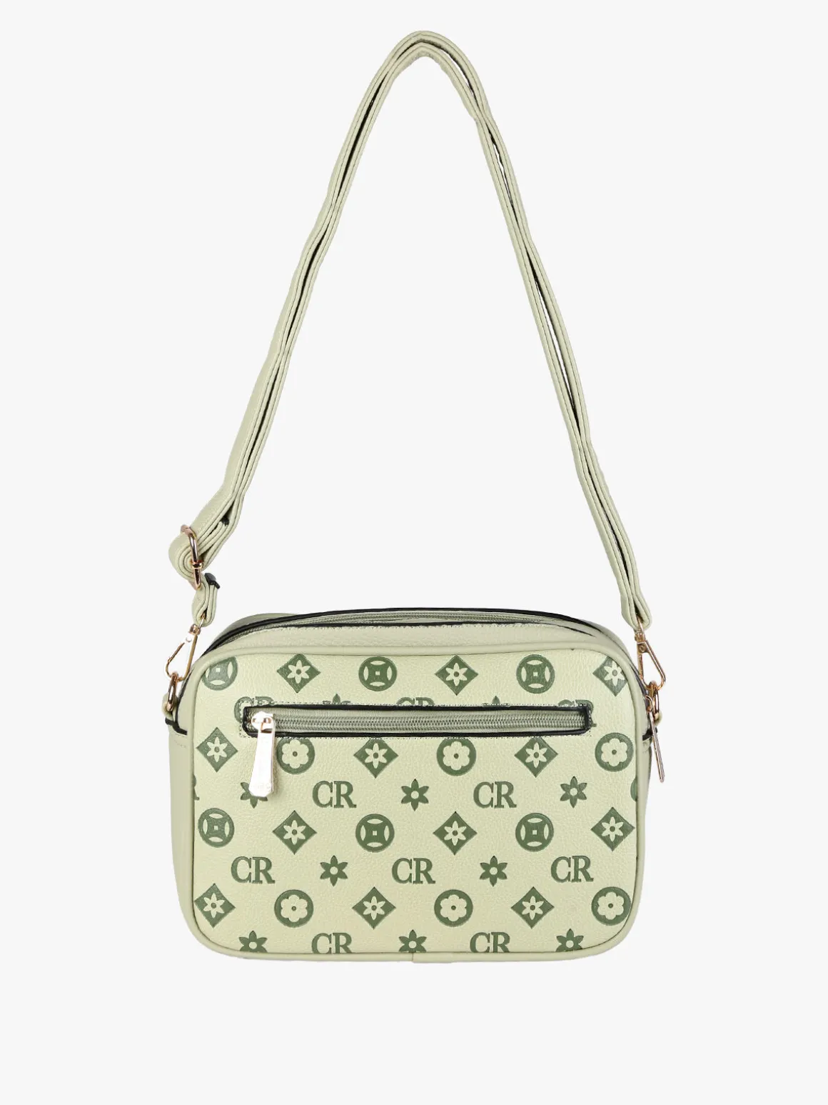 Charro Borsa a tracolla da donna con stampa monogramma - pistacchio