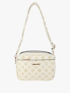 Charro Borsa a tracolla da donna con stampa monogramma - beige