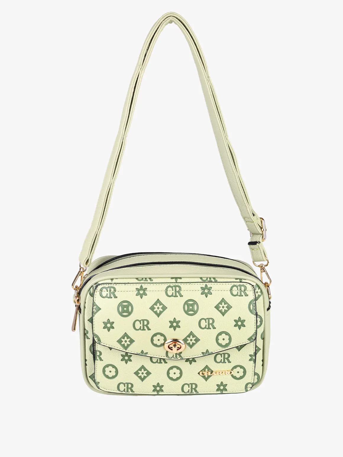 Charro Borsa a tracolla da donna con stampa monogramma - giallo