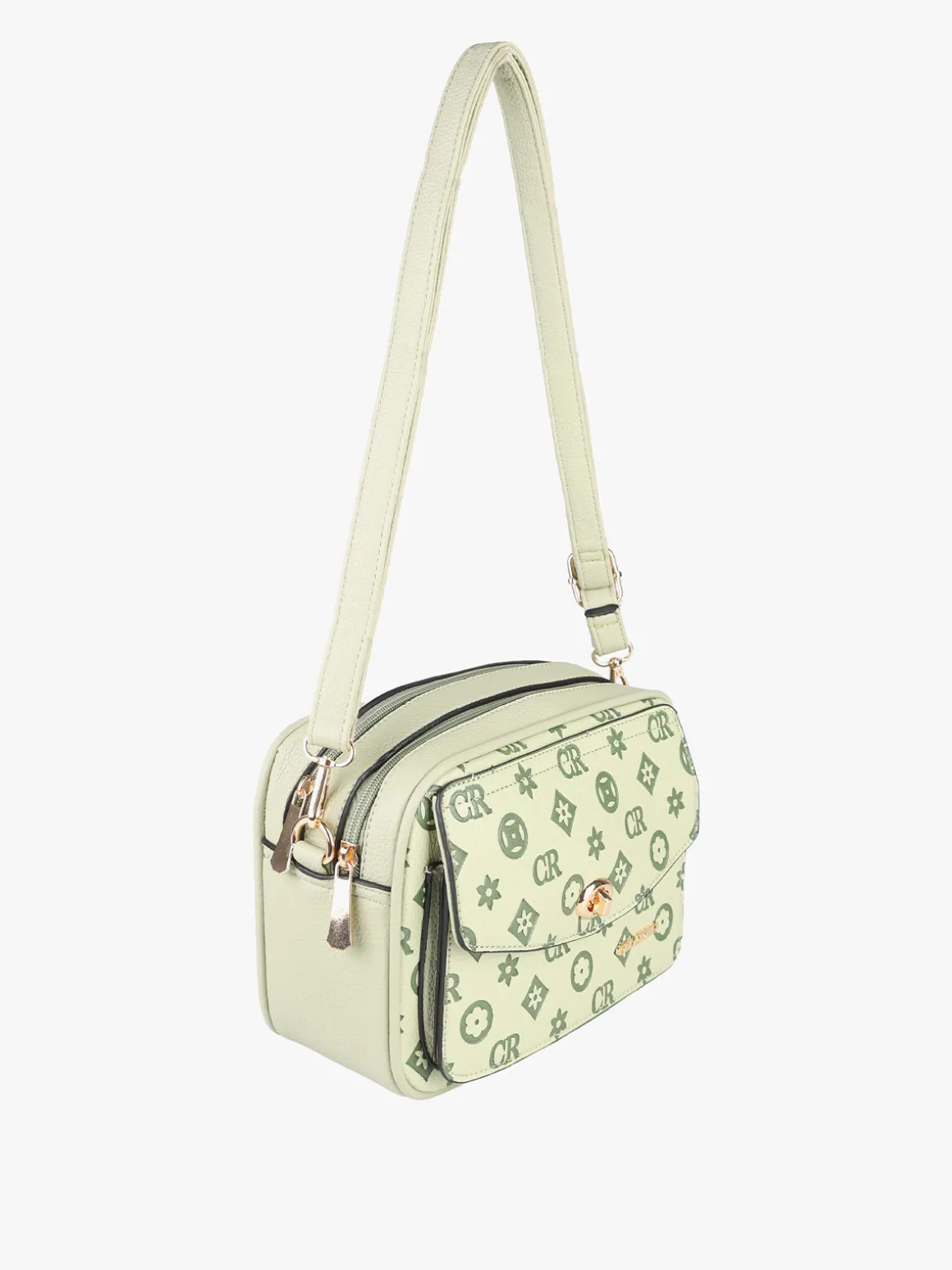 Charro Borsa a tracolla da donna con stampa monogramma - giallo