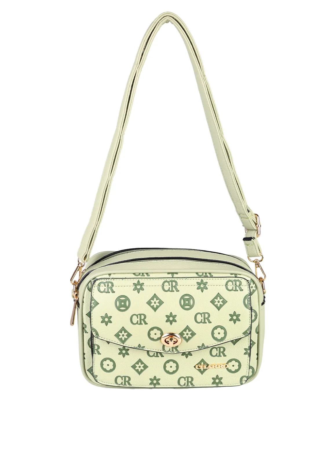 Charro Borsa a tracolla da donna con stampa monogramma - giallo