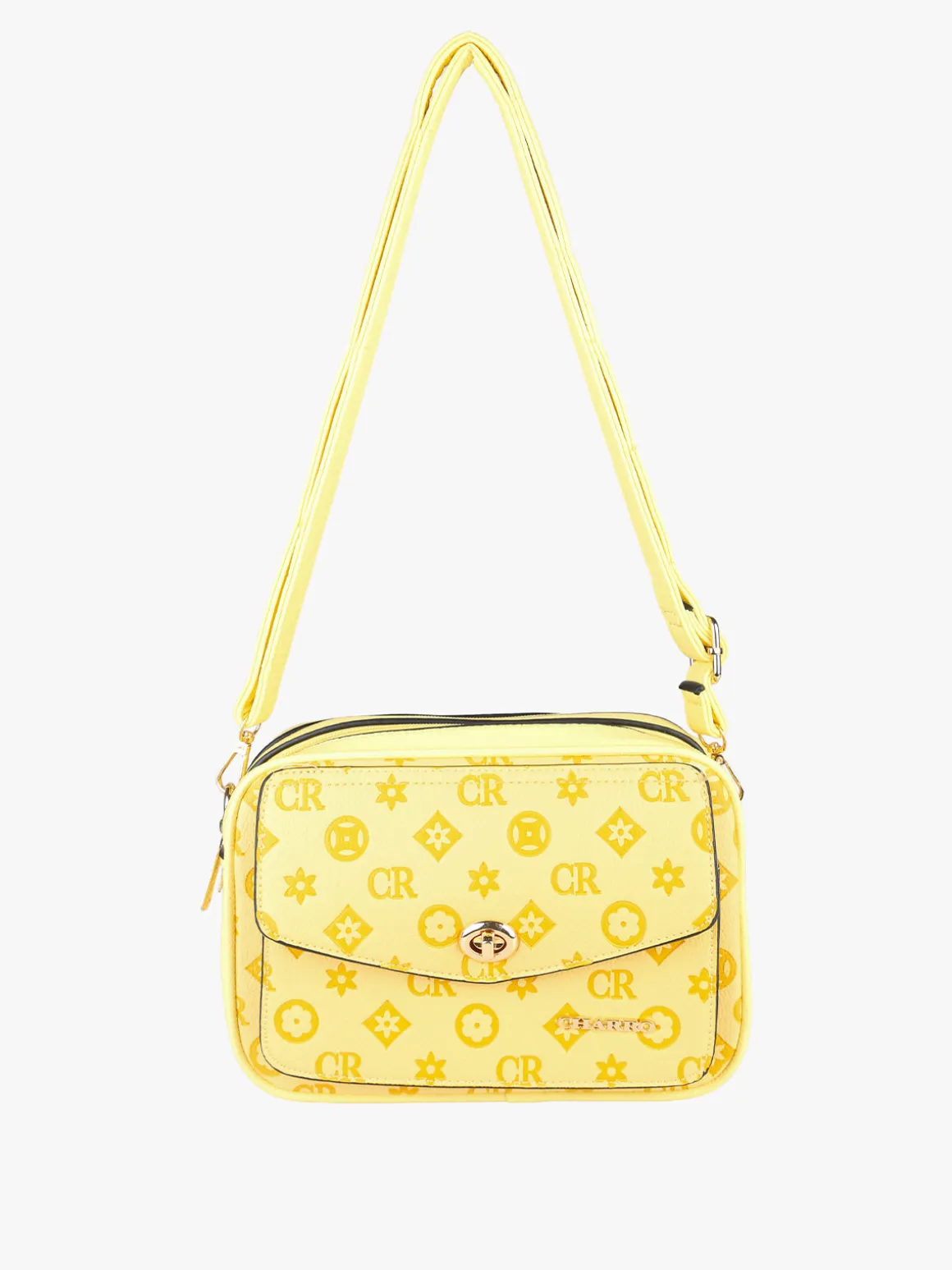 Charro Borsa a tracolla da donna con stampa monogramma - cuoio