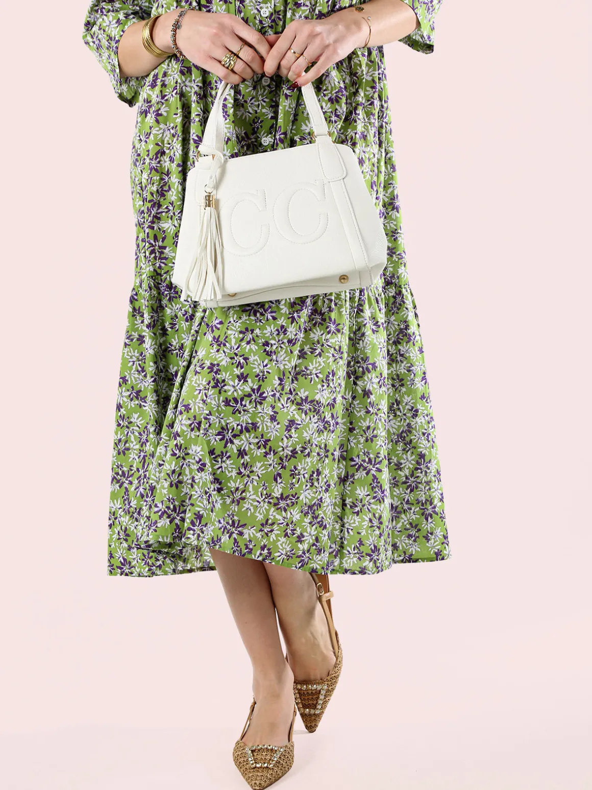 Charro Borsa donna mini tote in ecopelle - bianco