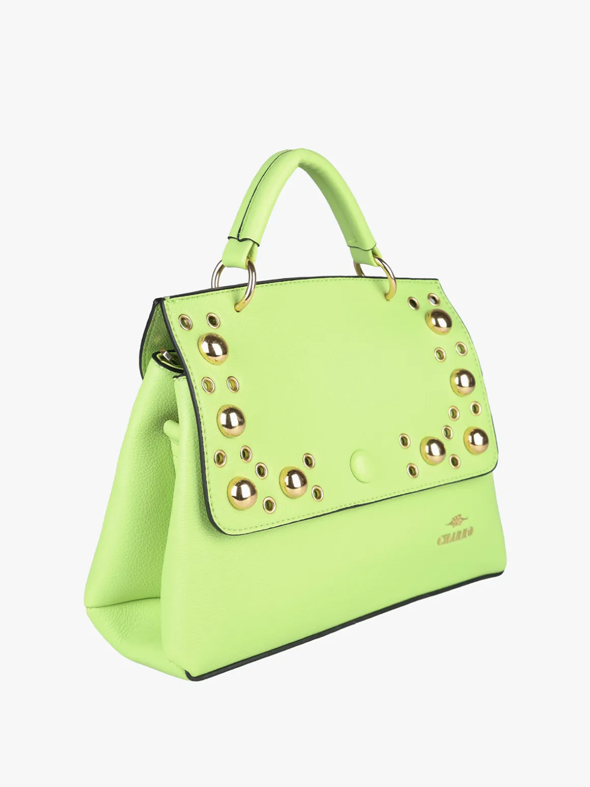 Charro Borsa frame con tracolla e borchie - verde chiaro
