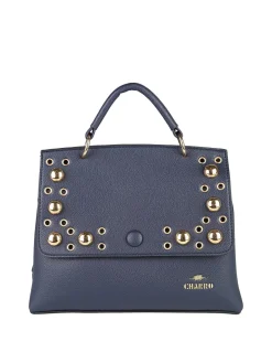 Charro Borsa frame con tracolla e borchie - blu scuro
