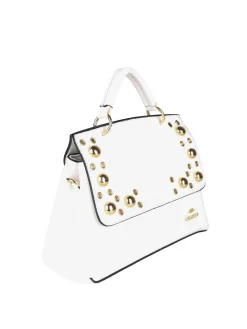 Charro Borsa frame con tracolla e borchie - bianco