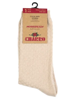 Charro Calze midi da donna morbide - beige