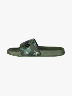 Charro Ciabatte donna militari in gomma con fasica larga - verde