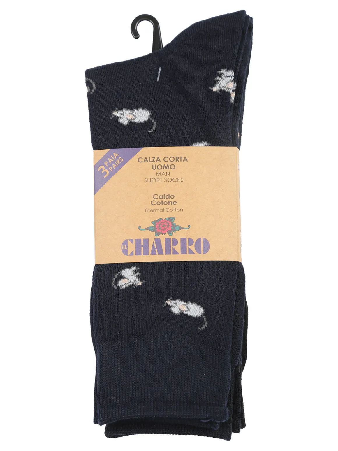 Charro Confezione da 3 paia di calze corte uomo