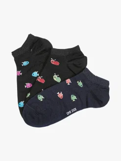 Charro Confezione da 3 paia di calze corte sneakers da donna in cotone