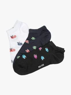 Charro Confezione da 3 paia di calze corte sneakers da donna in cotone