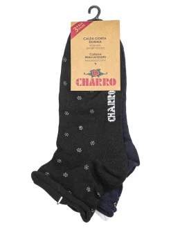Charro Confezione da 3 paia di calze corte da donna in cotone