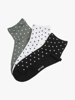 Charro Confezione da 3 paia di calze corte sneakers da donna a pois