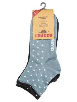 Charro Confezione da 3 paia di calze corte da donna a pois